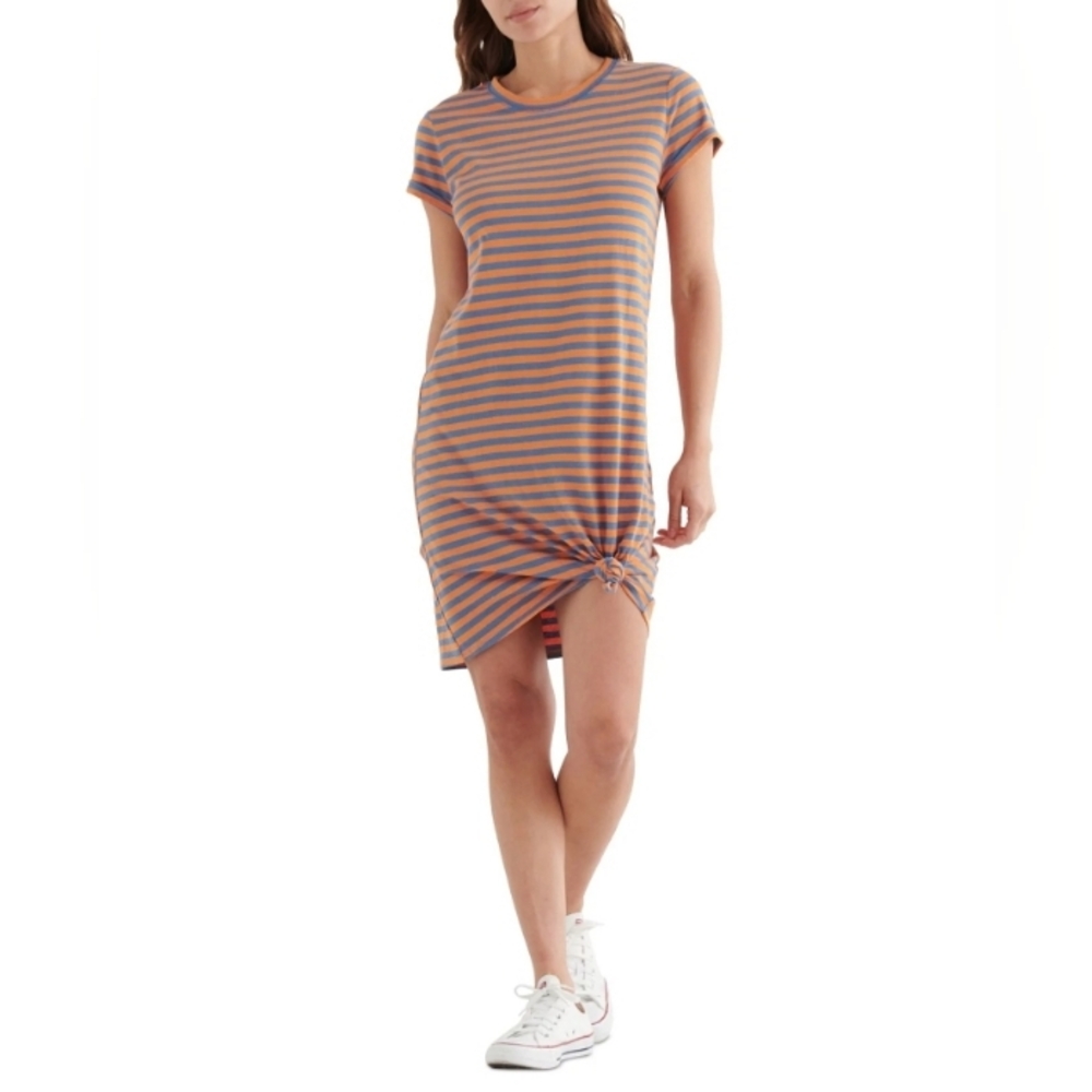 💖Lucky Brand gray striped short sleeve crew
